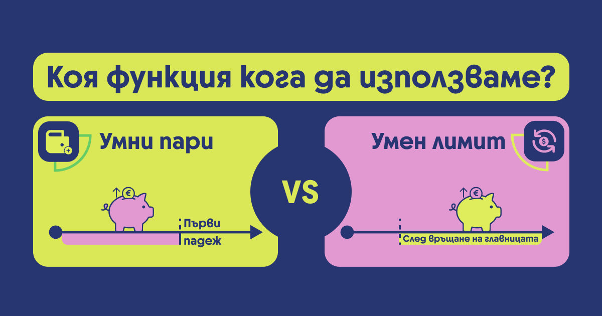 „Умни пари“ срещу „Умен лимит“: Коя функция кога да използваме?